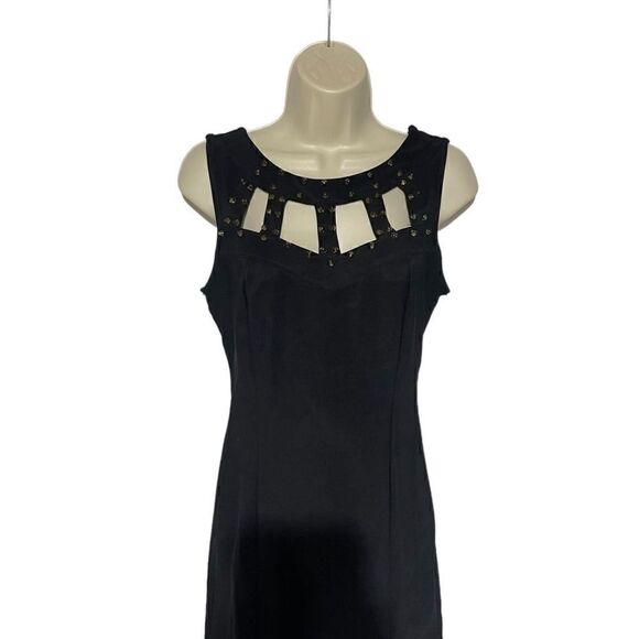 Charlotte Russe Wombs Black Dress W/ gold studs. Size large - Picture 4 of 15